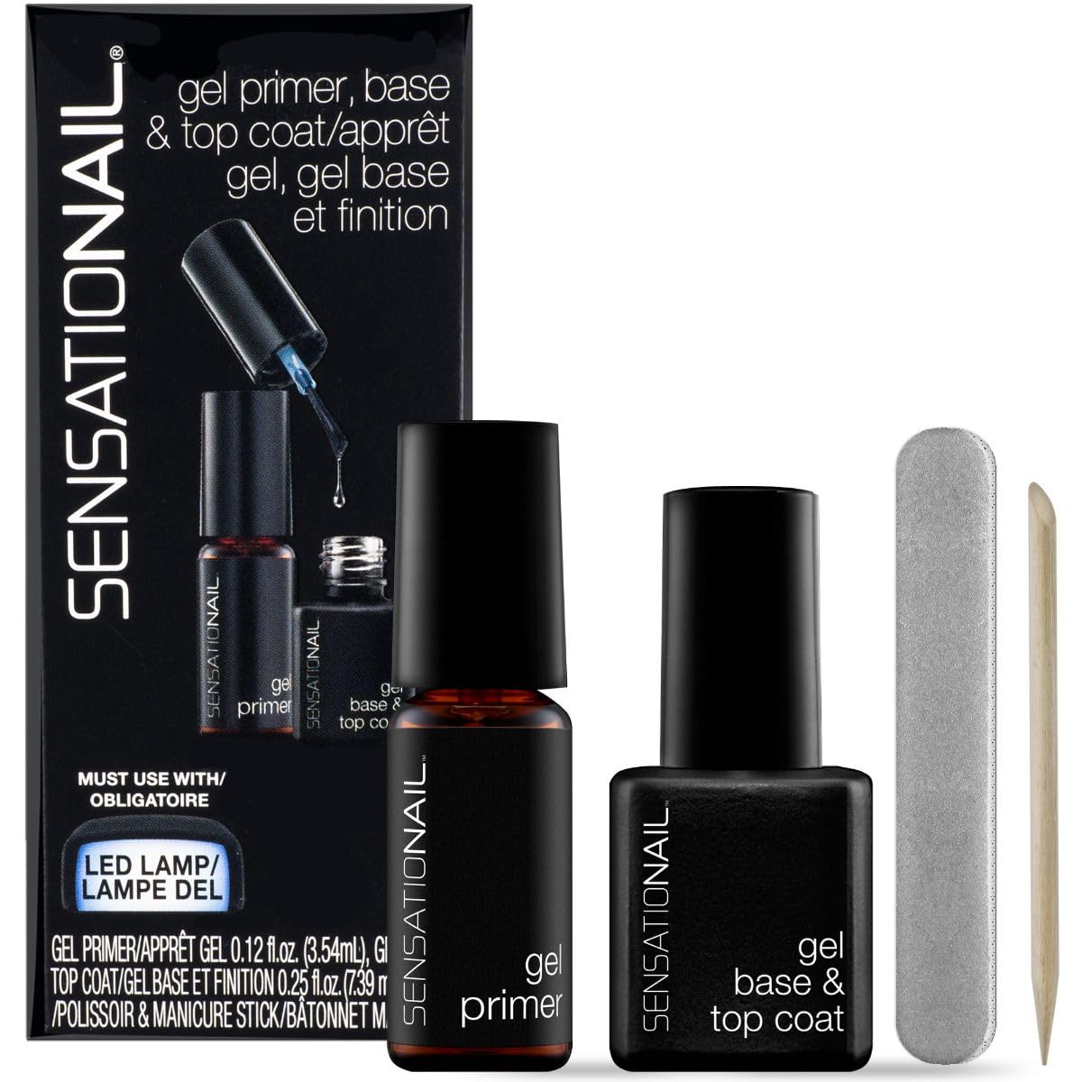 Sensationail kit front packaging showing four-piece starter set and benefits