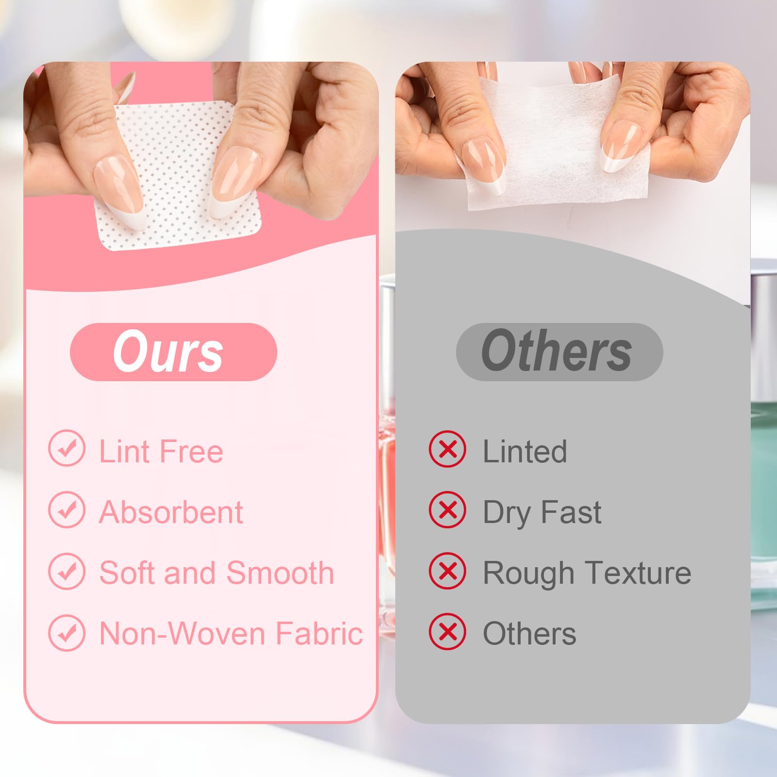 Seonggong wipe in use removing gel polish illustrating fast polish breakdown benefit