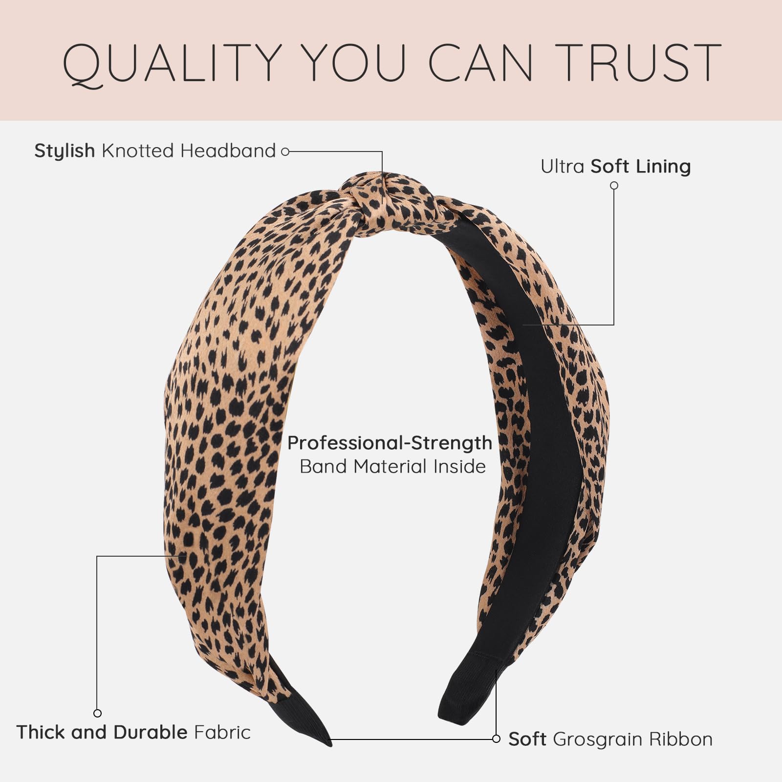 Sept Montagne headband worn by model, top knot enhances everyday outfits