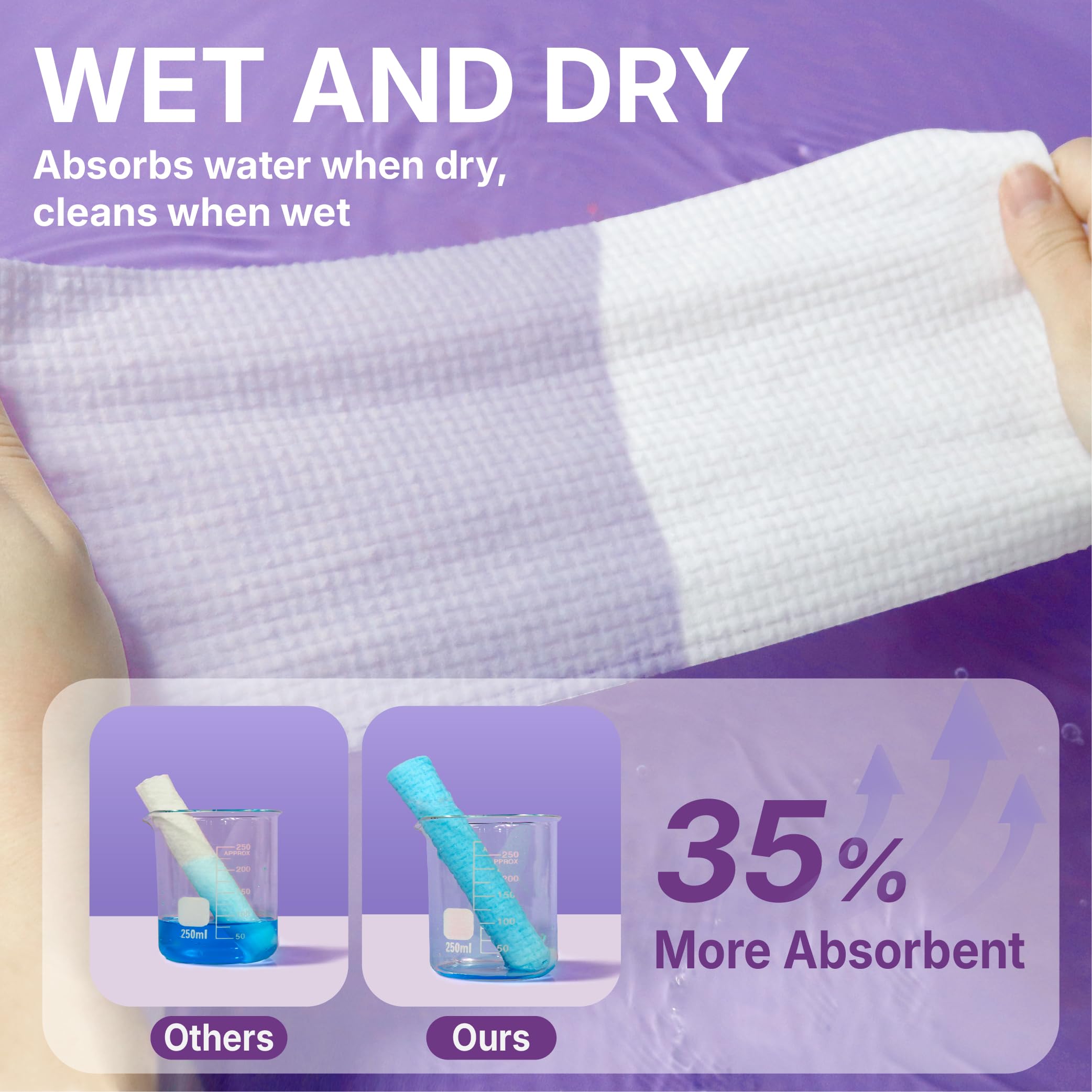 Serenorch towel next to hand for scale illustrating generous size