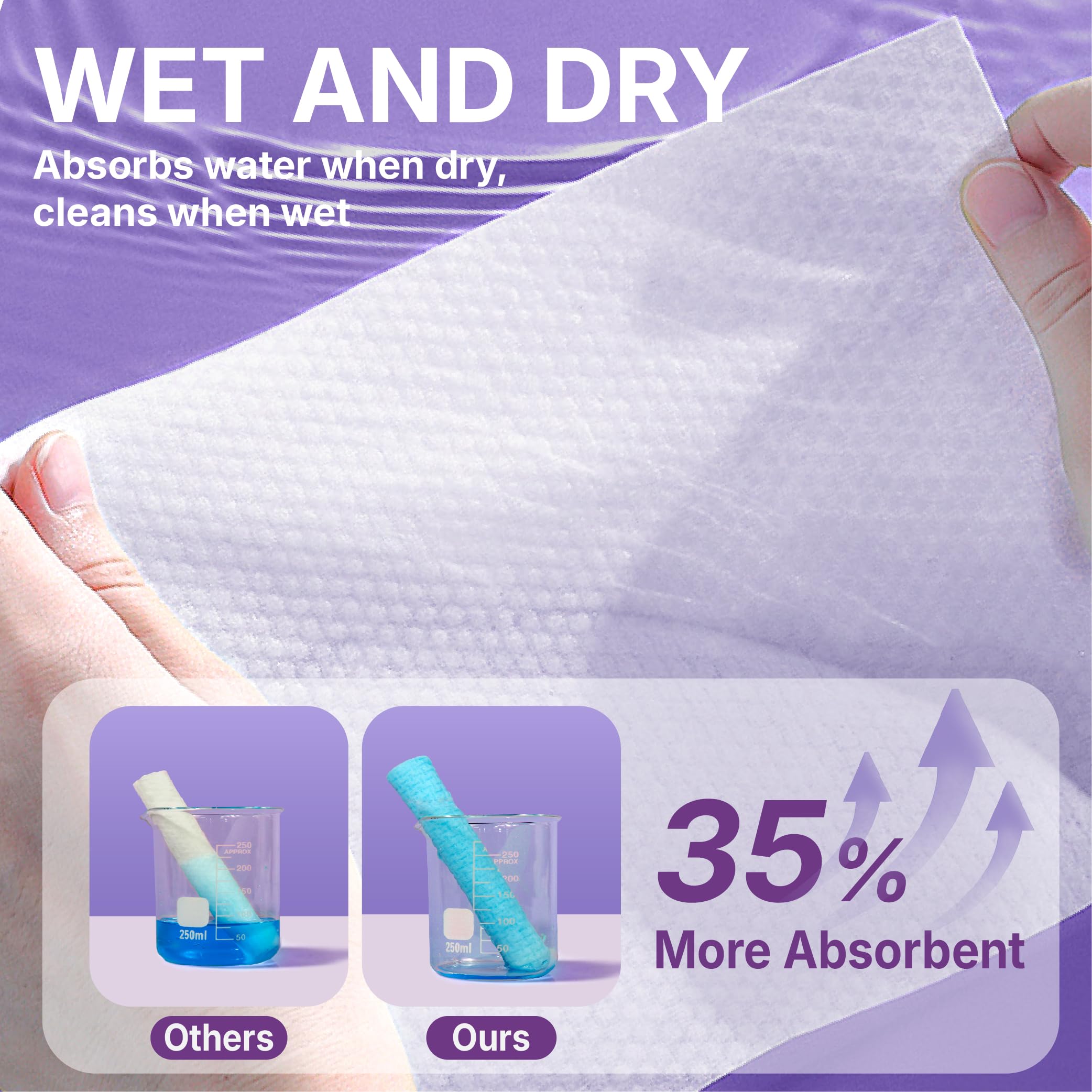 Serenorch towel drying face and neck quickly to demonstrate high absorbency benefit