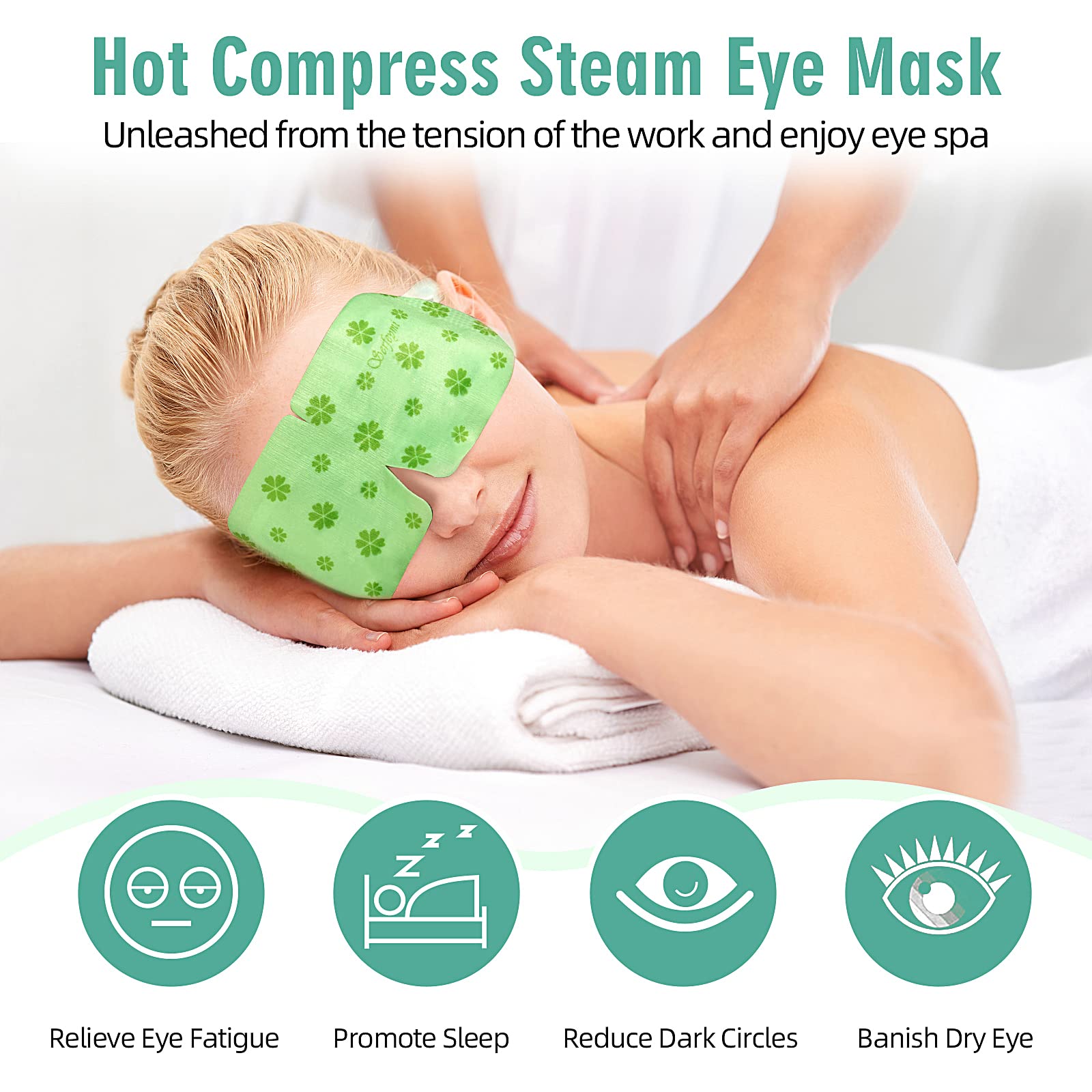 Serfeymi mask in use on model providing calming warmth during rest