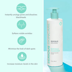 Serious Skincare bottle staged in shower highlighting easy use