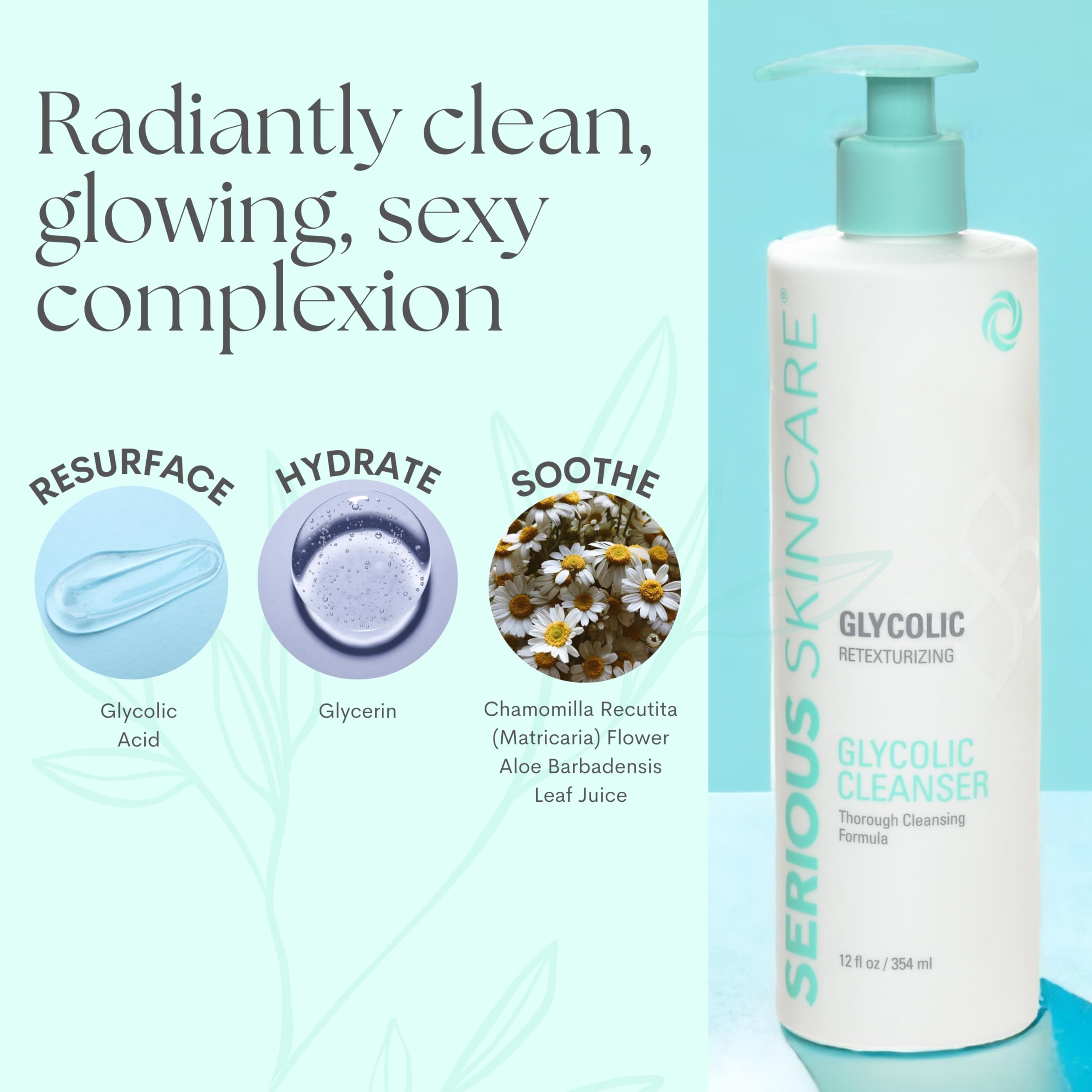 Serious Skincare pump dispenser for easy controlled cleansing