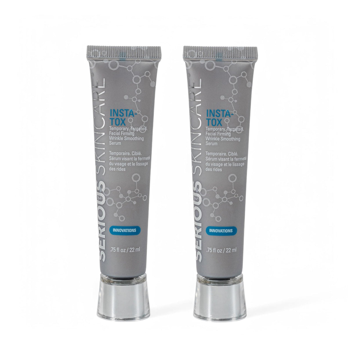 Serious Skincare front packaging showing product name and dual bottles for convenience