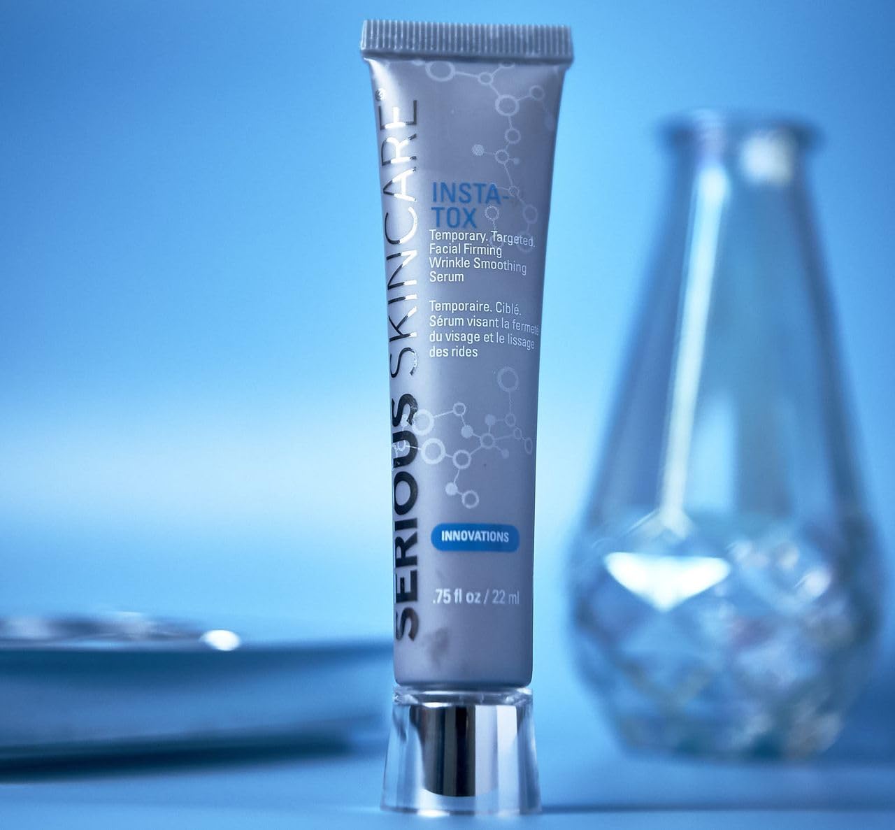 Serious Skincare model with smoother skin ready for light makeup application