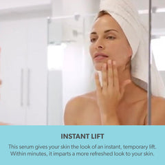 Serious Skincare blended with moisturizer in hand showing primer and smoothing benefit
