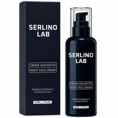 SerlinoLab front packaging showing clean night cream for men, clarifies product identity