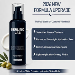 SerlinoLab jar open showing creamy texture, highlights lightweight absorption benefit