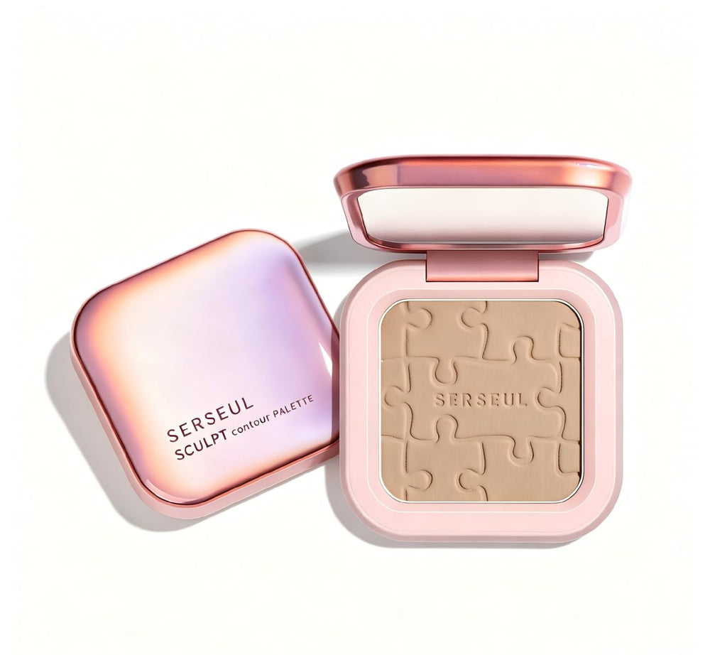 Serseul contour palette front packaging showing three cool-toned shades and portability