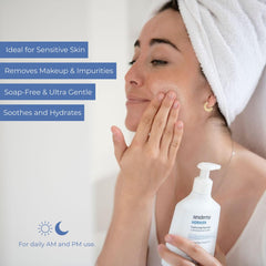 Sesderma HIDRAVEN applied to face showing gentle massage technique for effective cleansing