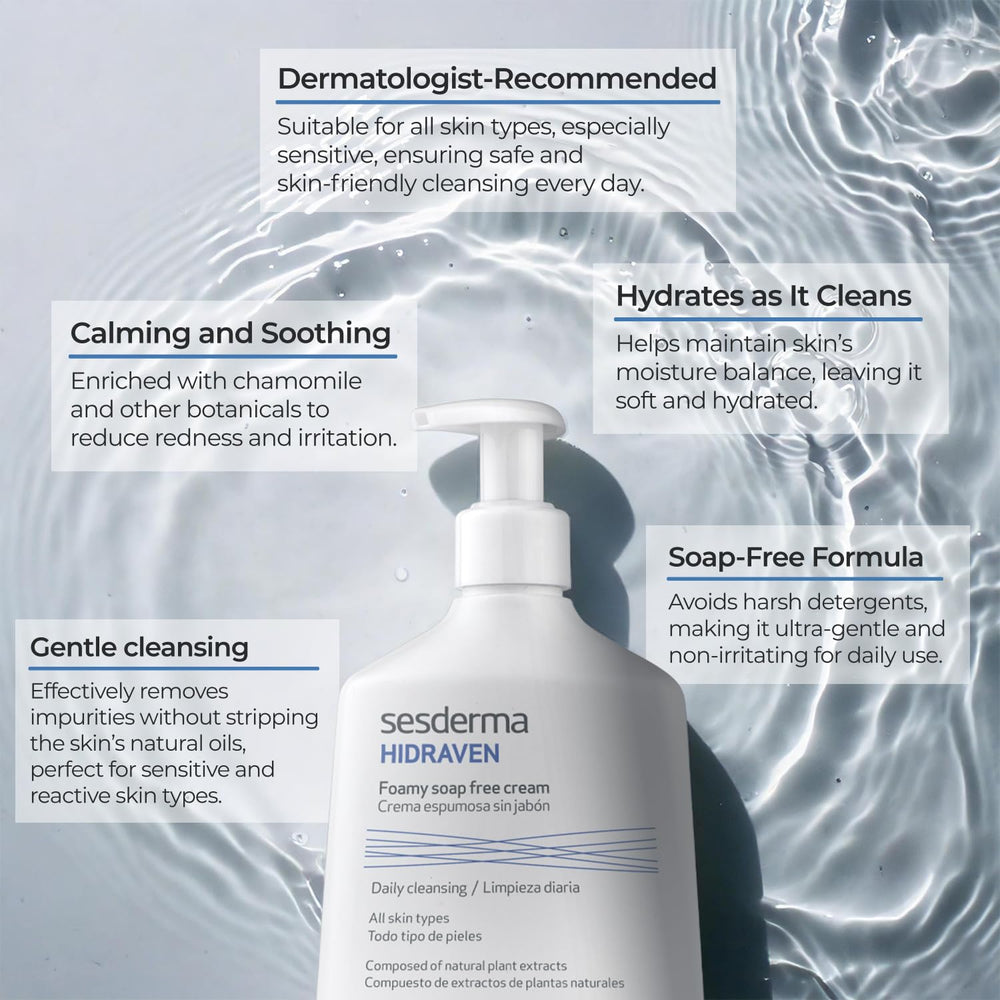 Sesderma HIDRAVEN chamomile and aloe display highlighting botanical calming benefits