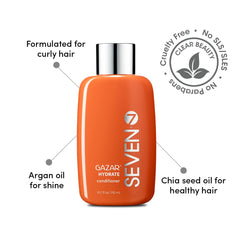 SEVEN Gazar Hydrate applied to wet curls demonstrating detangling benefit