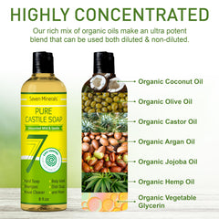 Seven Minerals label with ingredient list emphasizing organic carrier oils