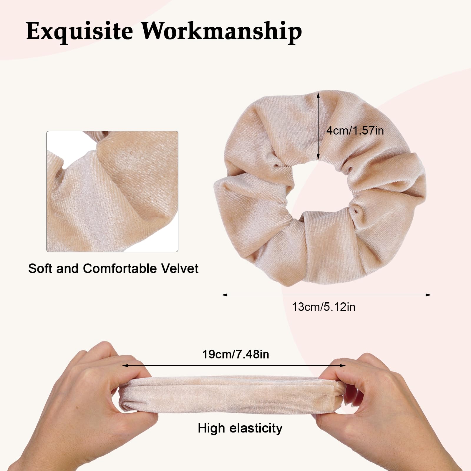 SEVEN STYLE close-up of velvet texture highlighting soft fabric and gentle hold benefit