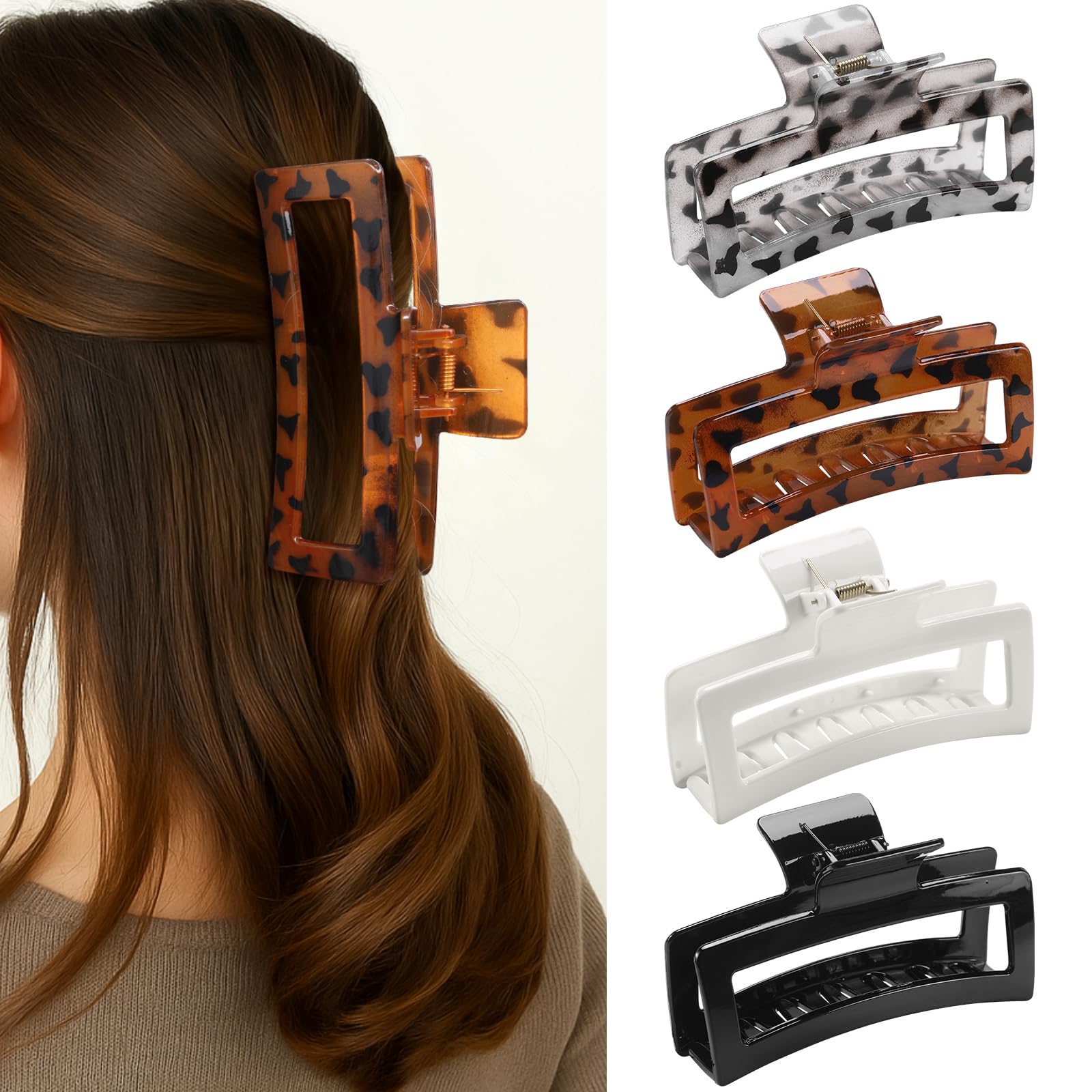 SEVEN STYLE front view of four-pack glossy clips showing styles and variety