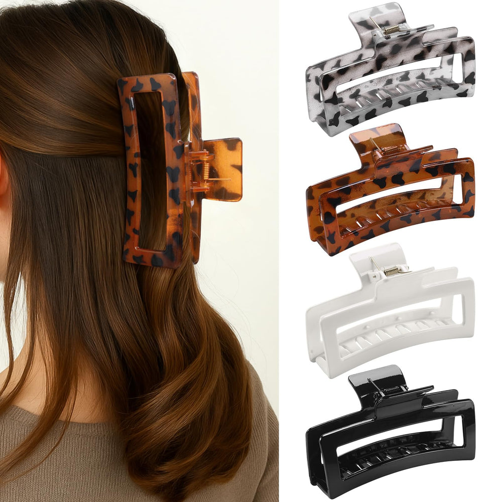 SEVEN STYLE front view of four-pack glossy clips showing styles and variety