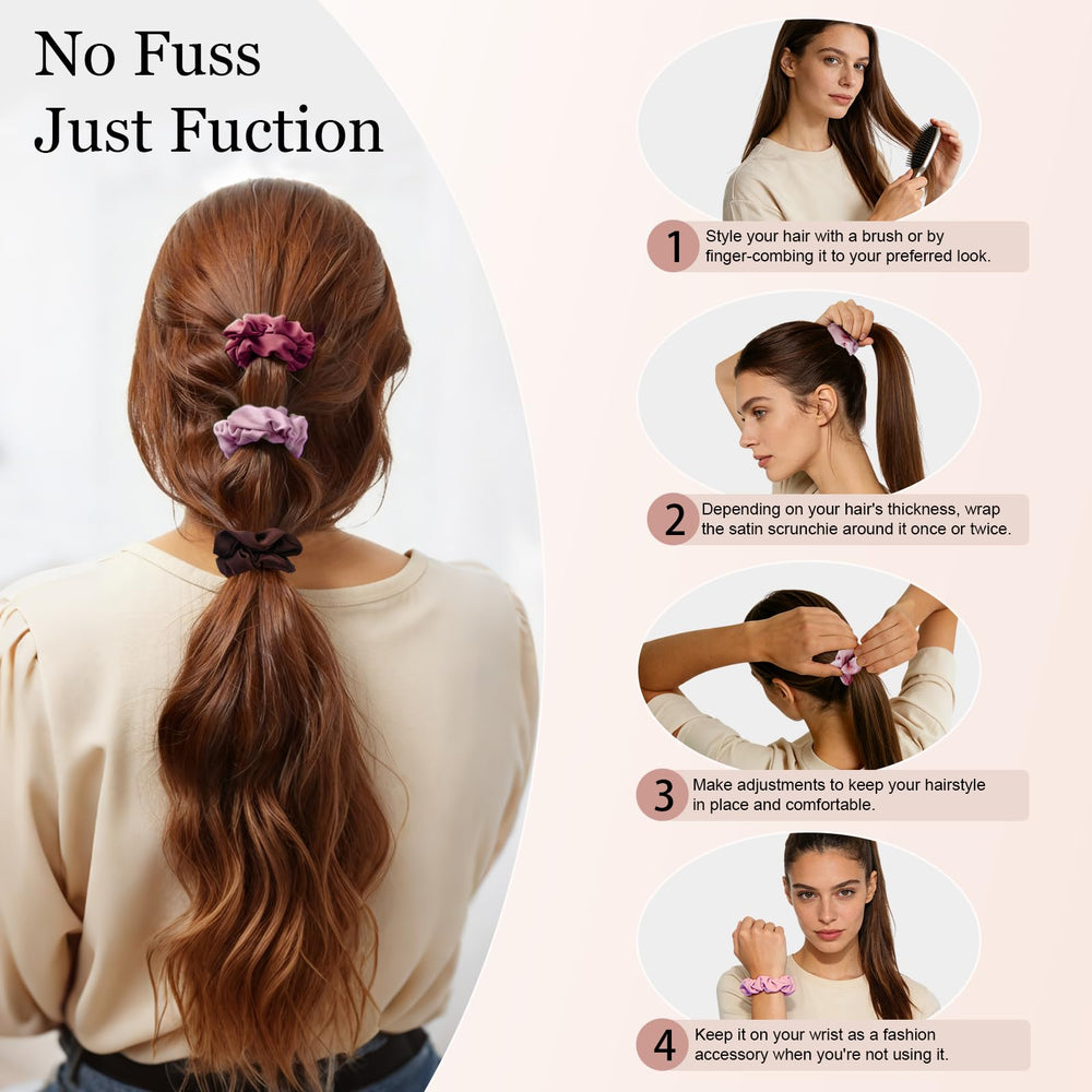 SEVEN STYLE ruched scrunchie detail showing elastic core and soft grip