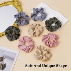 SEVEN STYLE scrunchie held in hand to show large 4.2-inch size