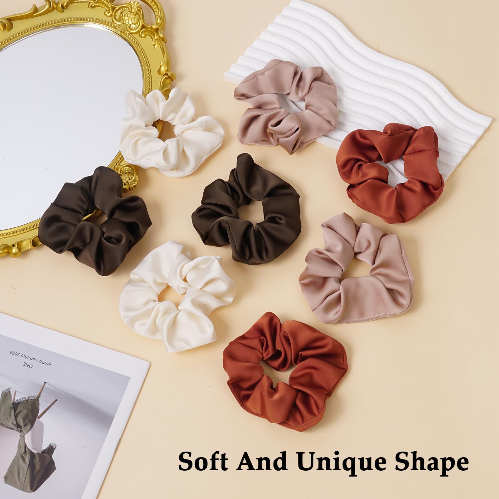SEVEN STYLE scrunchie next to hand showing large size and better hair coverage
