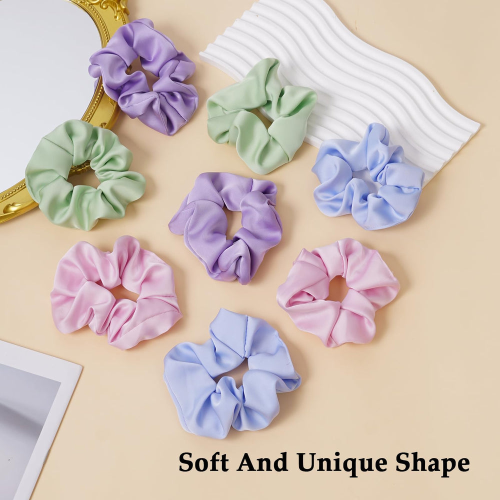 SEVEN STYLE hand holding scrunchie for scale showing size fits thick hair