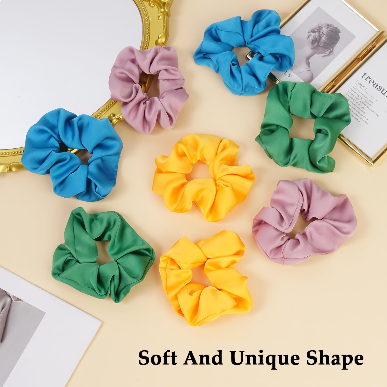 SEVEN STYLE scrunchie held in hand for scale, showing oversized 4.2-inch comfort