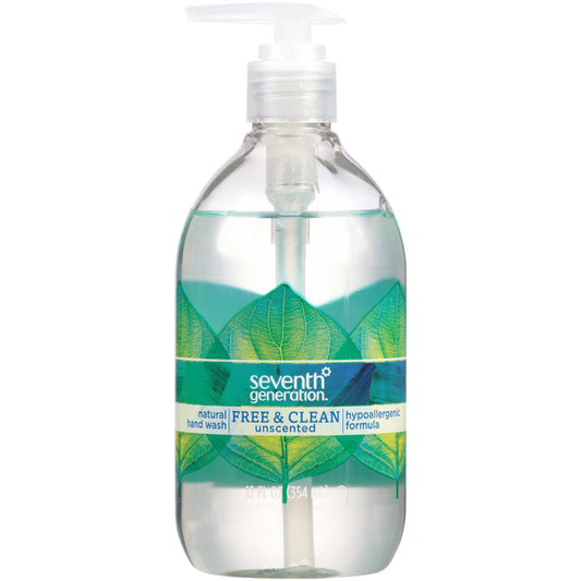 Seventh Generation pump close-up dispensing gentle foam for soft hands