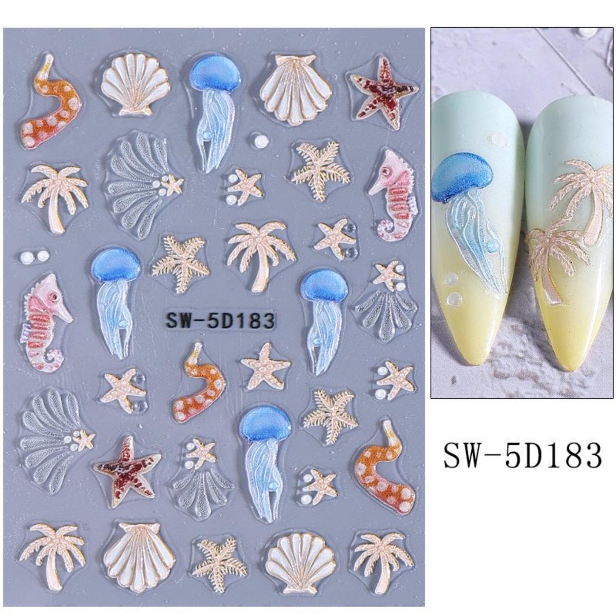 Sevgob close-up of embossed starfish texture highlighting 5D raised detail
