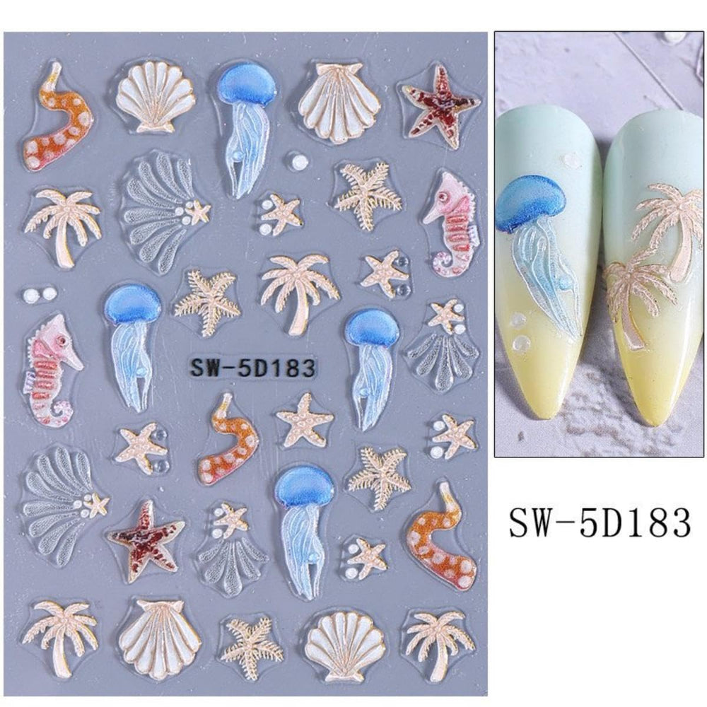 Sevgob close-up of embossed starfish texture highlighting 5D raised detail