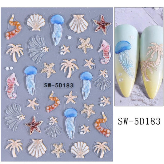 Sevgob close-up of embossed starfish texture highlighting 5D raised detail