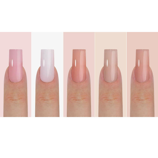 Sevgob front packaging showing 150-piece nude press-on nails and kit benefits