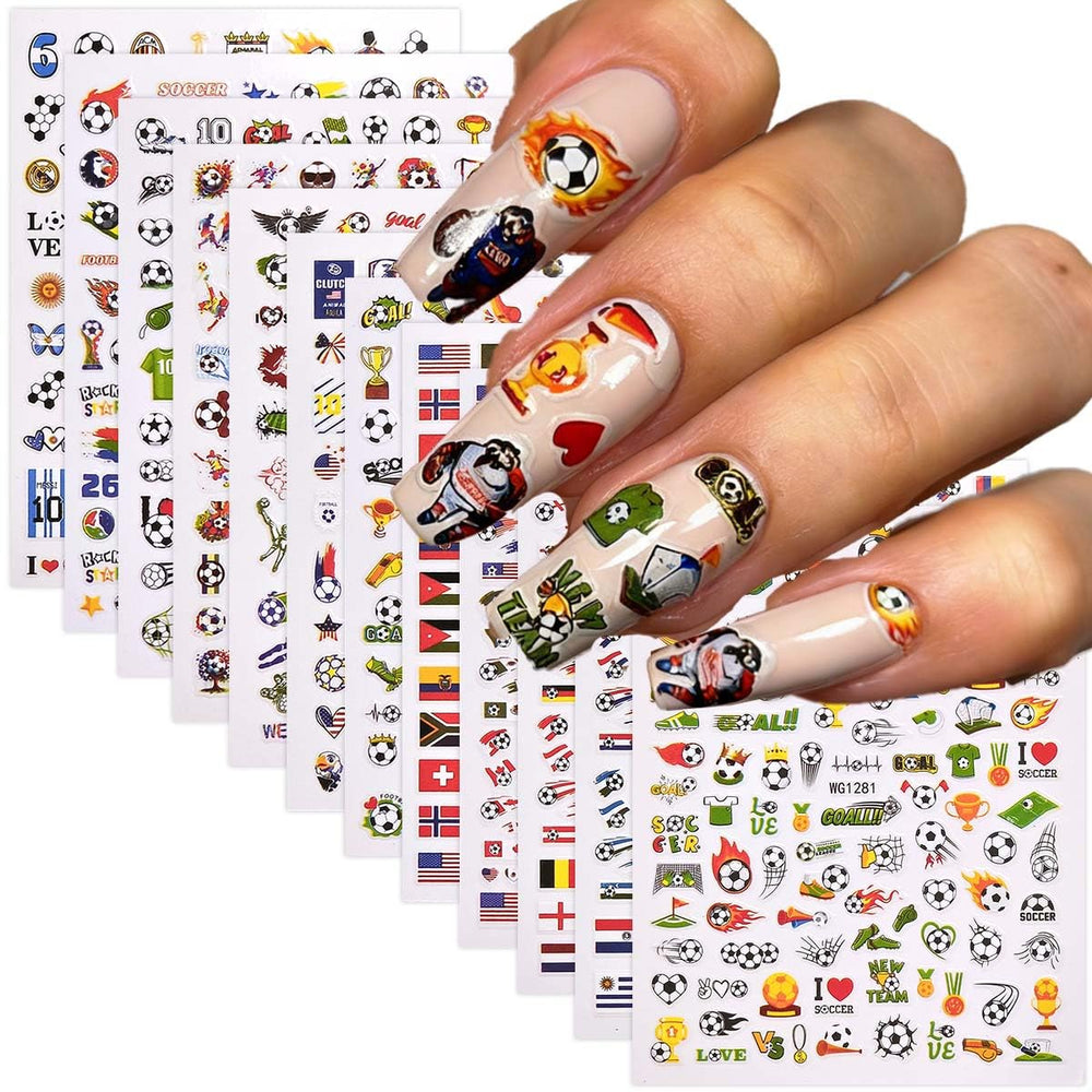 Sevgob front packaging showing colorful World Cup nail stickers, clear product overview