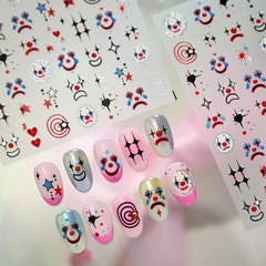 Sevgob label and pattern variety showing clown, stars, hearts for versatile styling options