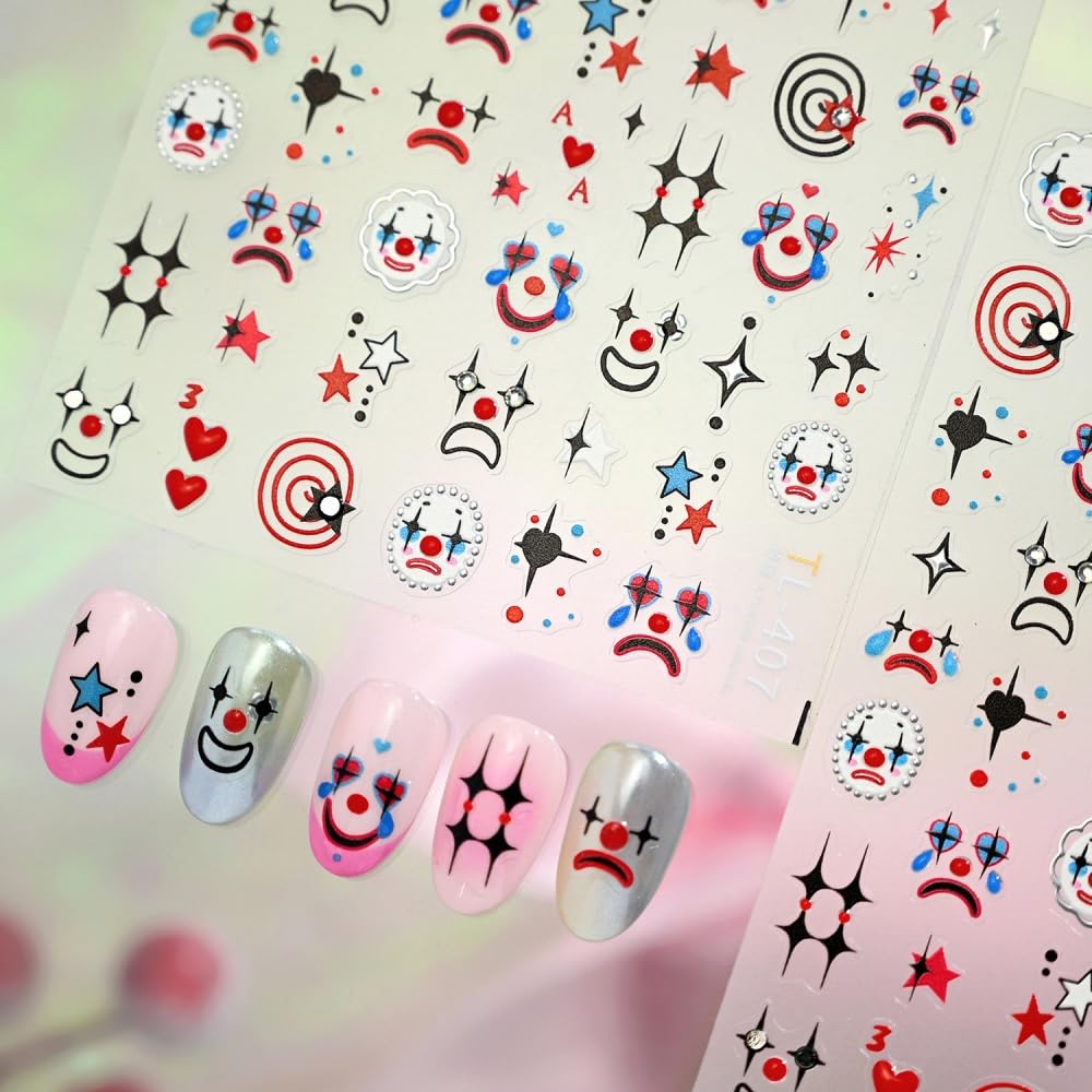 Sevgob sticker applied on acrylic nail demonstrating adhesion and immediate visual impact