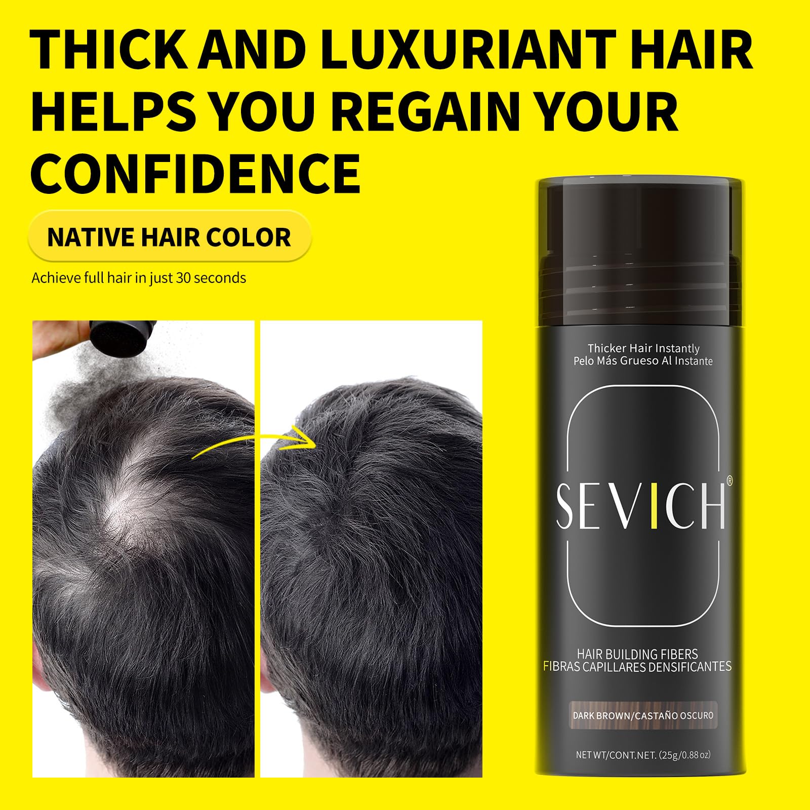 SEVICH keratin fiber texture close-up showing natural look