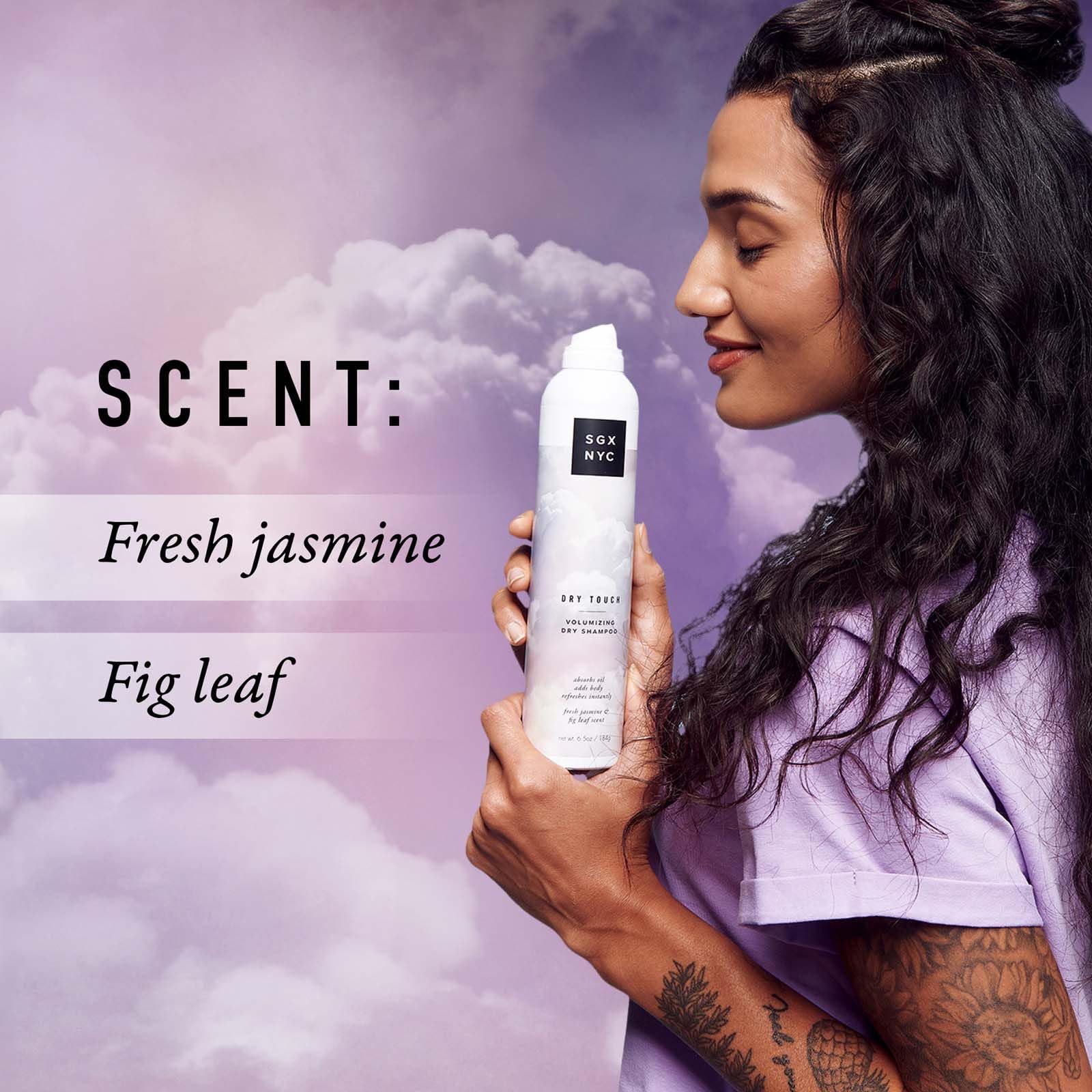 SGX NYC spray in use on roots demonstrating instant refresh benefit