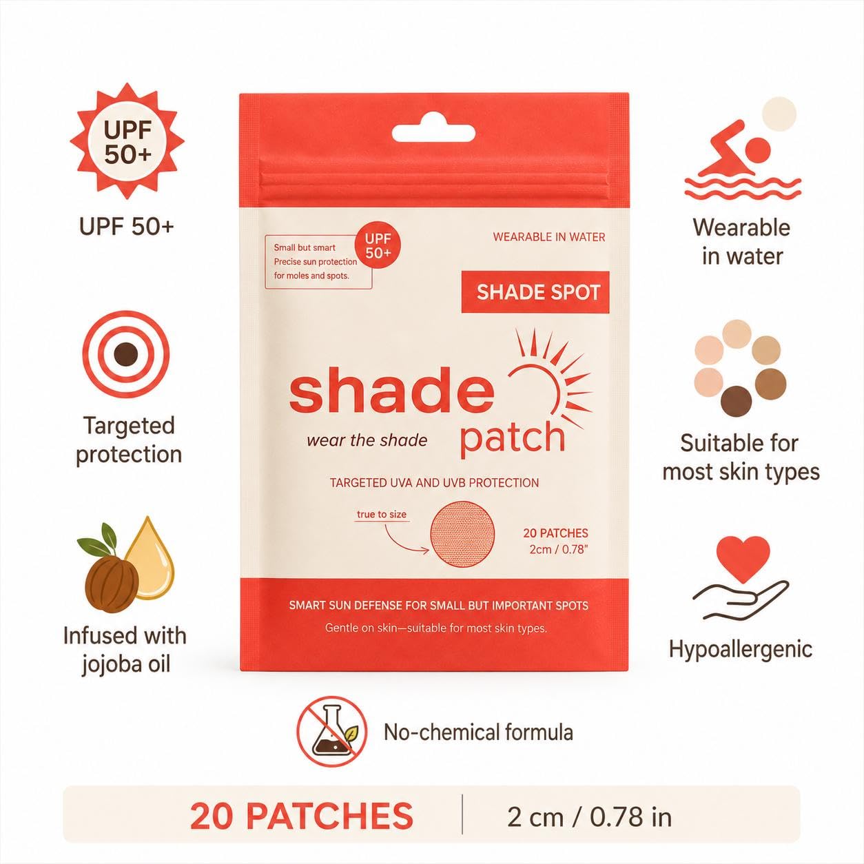 Shade Patch close-up texture displaying breathable fabric and skin comfort benefit