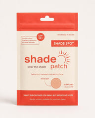 Shade Patch front packaging showing 20-count and UPF 50+ protection benefit