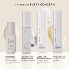 SHANI DARDEN bottle on bathroom shelf in styled routine setting
