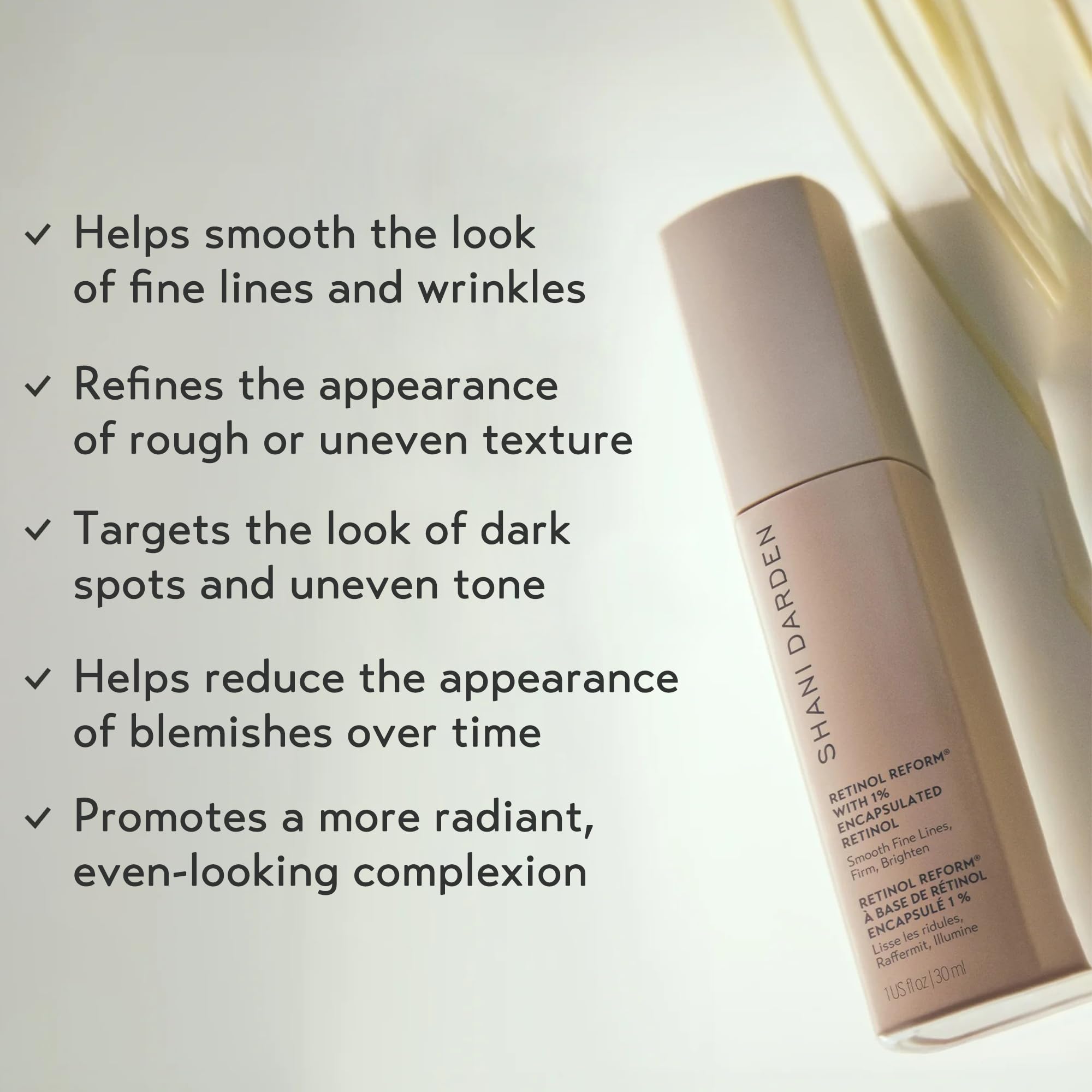 SHANI DARDEN serum texture drop illustrating lightweight absorption benefit
