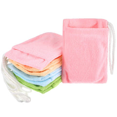 Shappy front view of 8-piece colorful soap saver set, organized and convenient