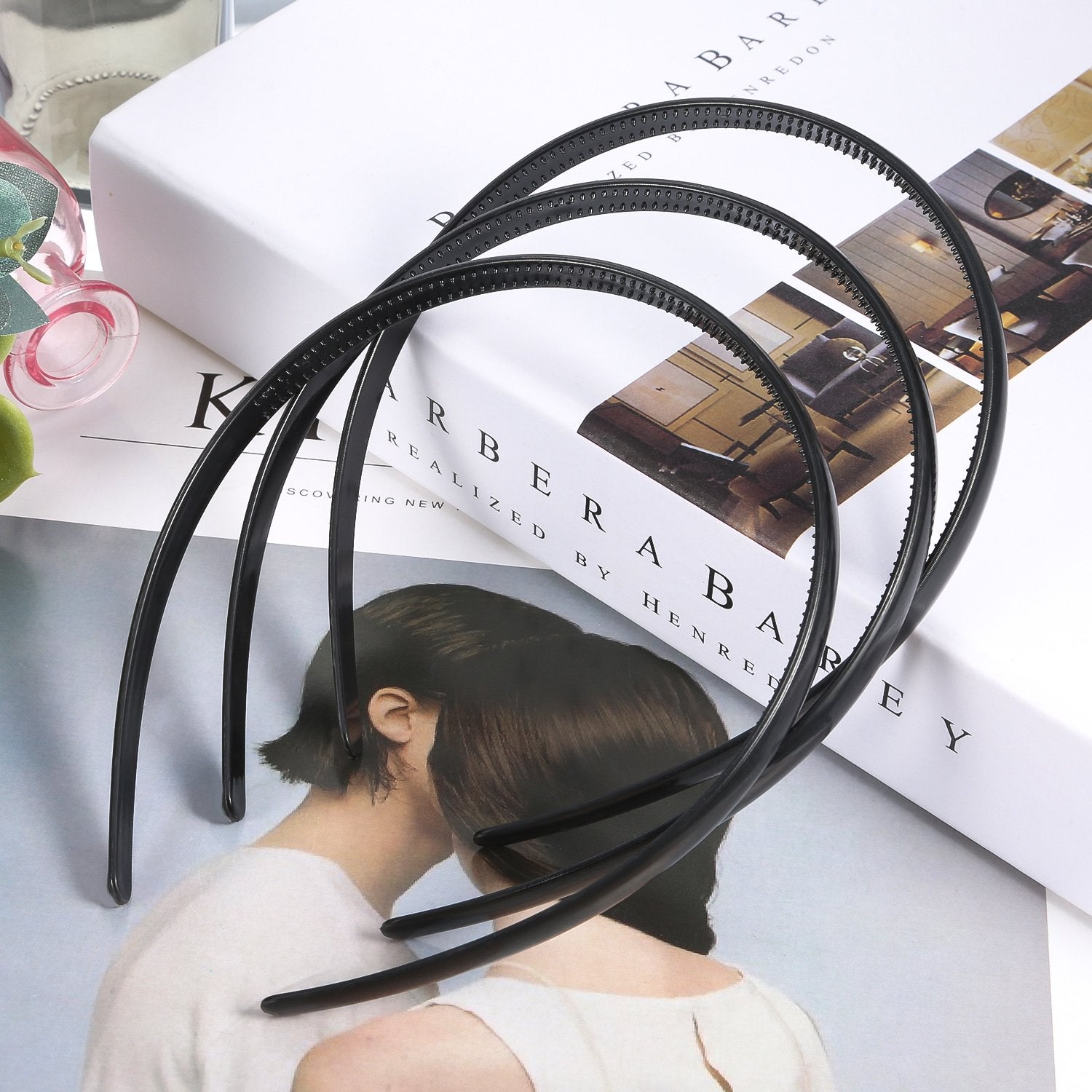 Shappy decorated headband with ribbon showing DIY customization option