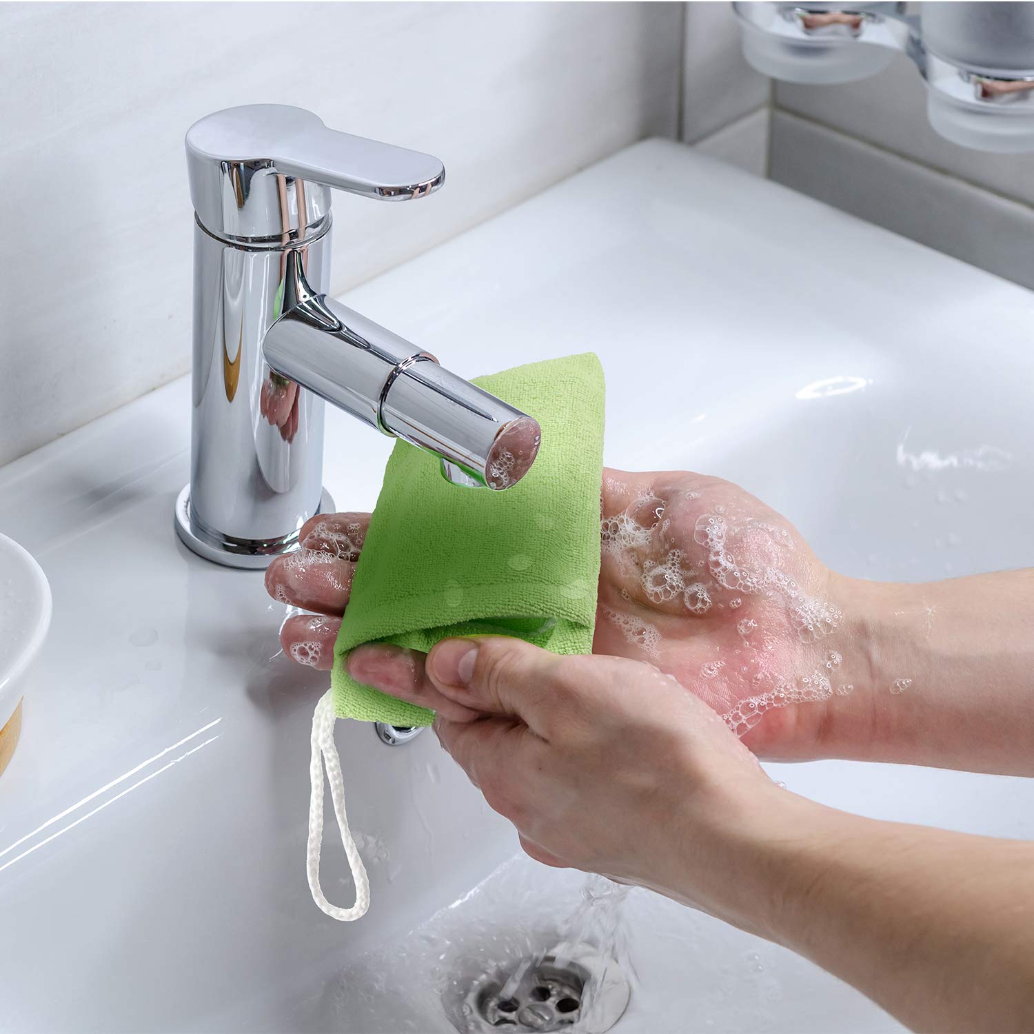 Shappy pouch holding bar soap in hand for secure grip and reduced waste