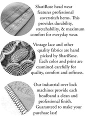 ShariRose headband on vanity with makeup showing practicality for beauty routines