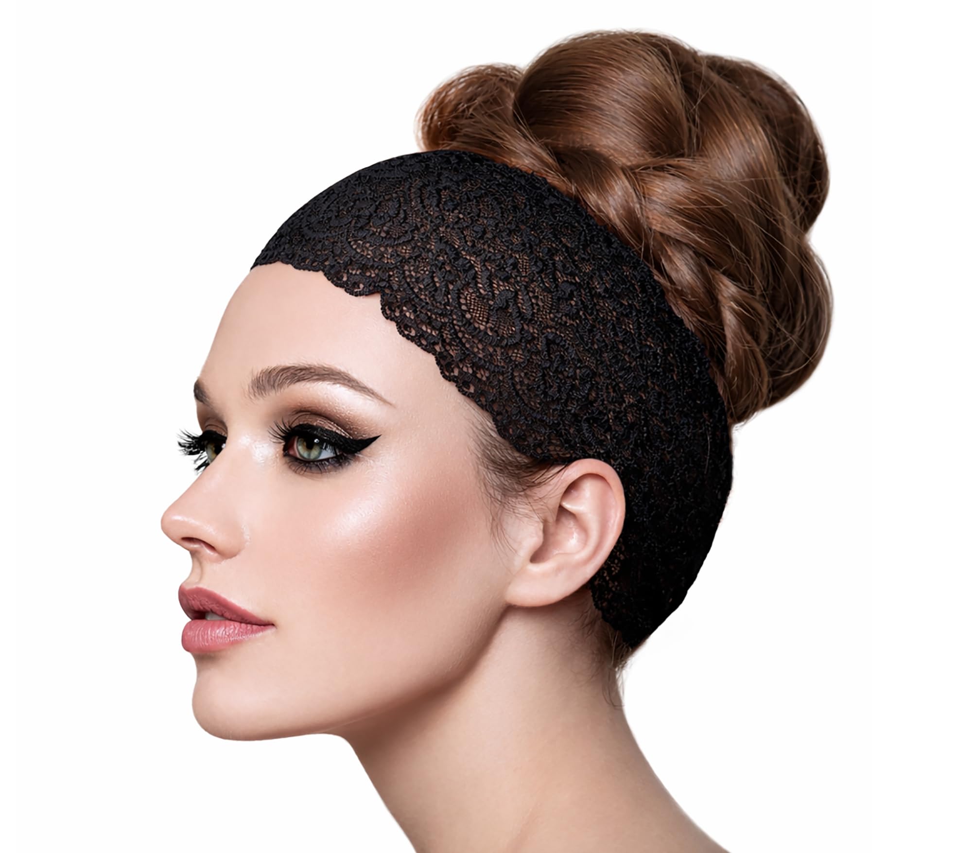 ShariRose stretch lace shown on hand illustrating flexible fit