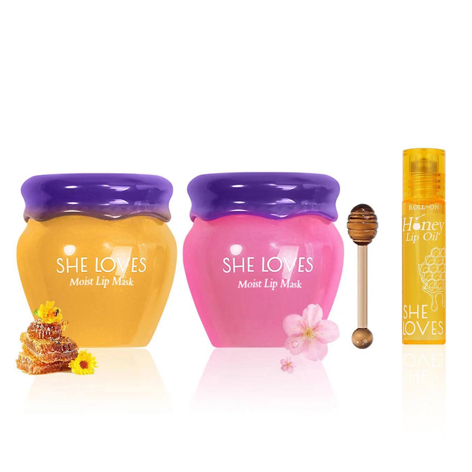SHE LOVES front packaging showing dual lip mask set for travel and gifting