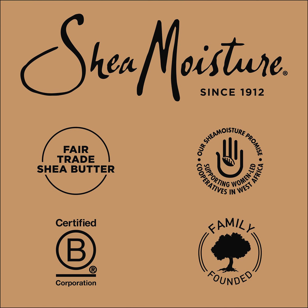 Shea Moisture after photo of soft shiny curls showing improved manageability and shine benefit