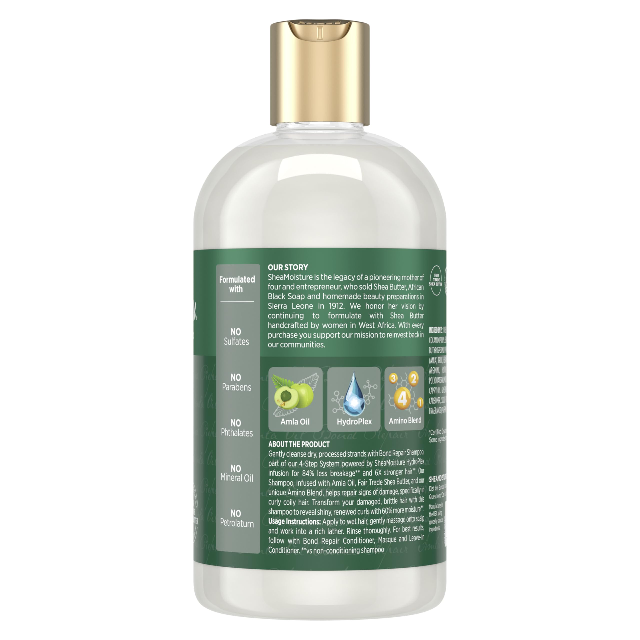 Shea Moisture pump and cap detail for easy dispensing and control