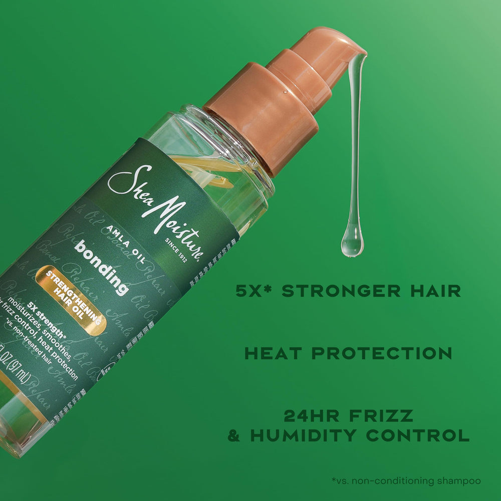 Shea Moisture before and after hair comparison illustrating improved shine and smoother texture