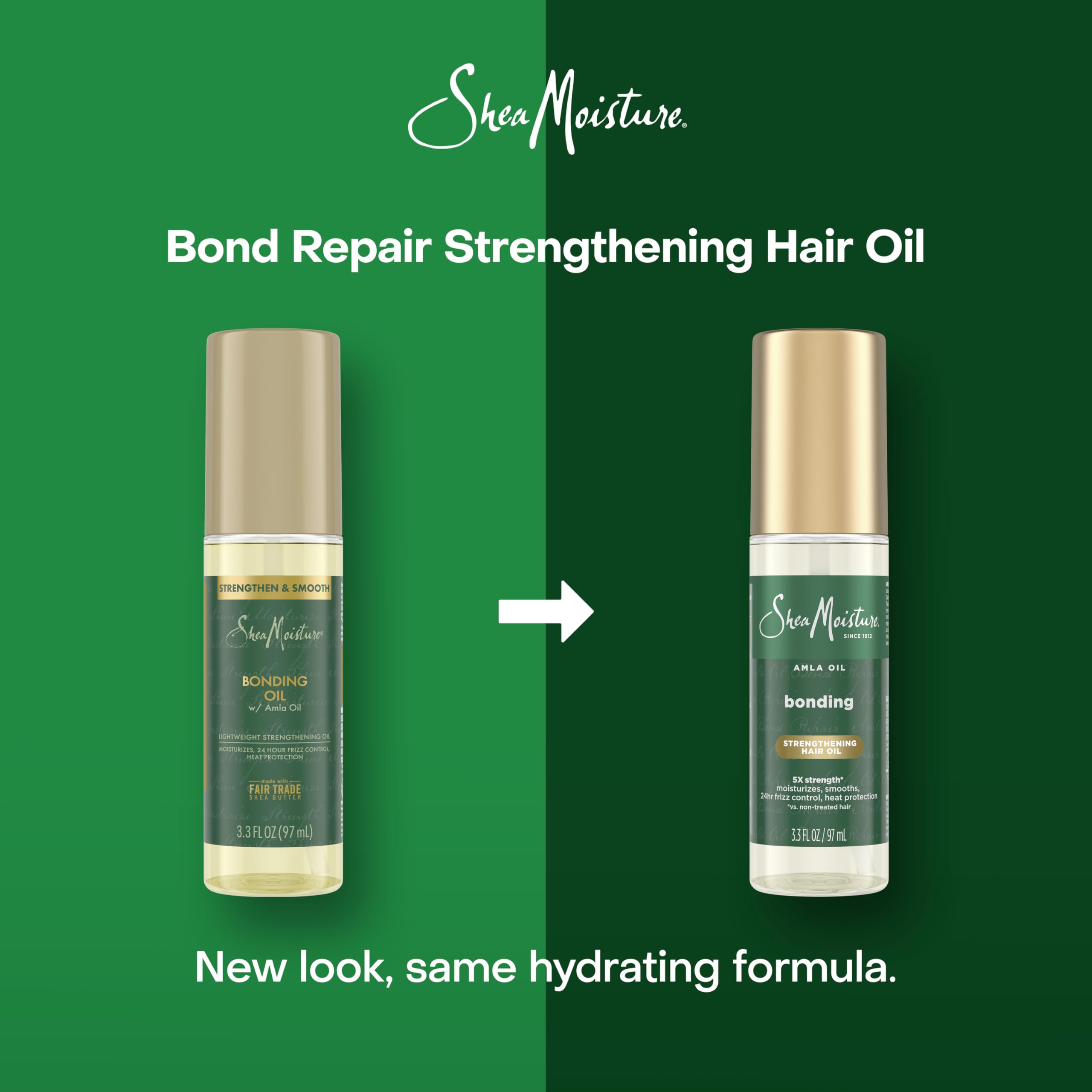 Shea Moisture oil texture spread on hand demonstrating lightweight, non-greasy finish